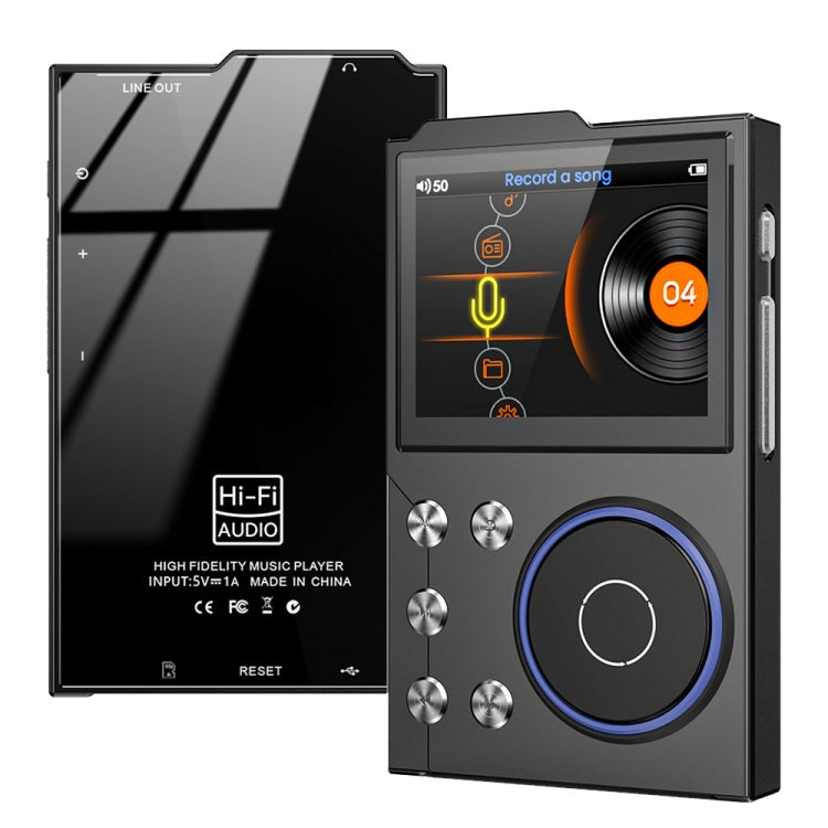 2.4 Inch HIFI Bluetooth Music Player DSD256 Mastering Sound Quality Walkman, Memory: 16GB(Black) - MP3 Player by buy2fix | Online Shopping UK | buy2fix