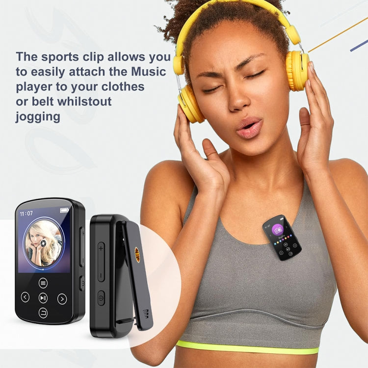 MP3 Bluetooth Music Player HIFI Sports Clip Touch Screen MP4, Memory: 64GB(Black) - MP3 Player by buy2fix | Online Shopping UK | buy2fix