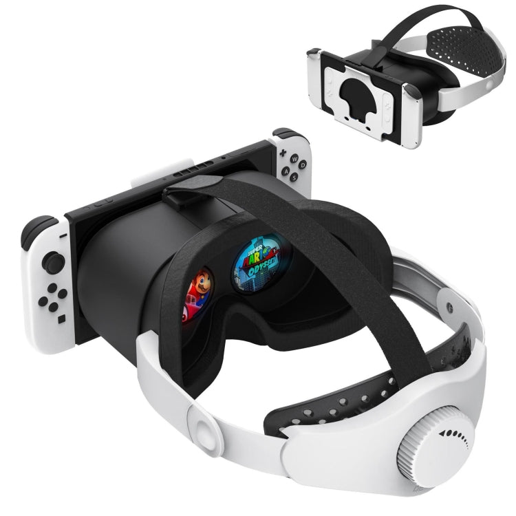 DEVASO Compatible With Switch / Switch OLED Display Game Console HD 3D VR Glasses Headband Adjustment Accessories(Black White) - VR Headset by DEVASO | Online Shopping UK | buy2fix