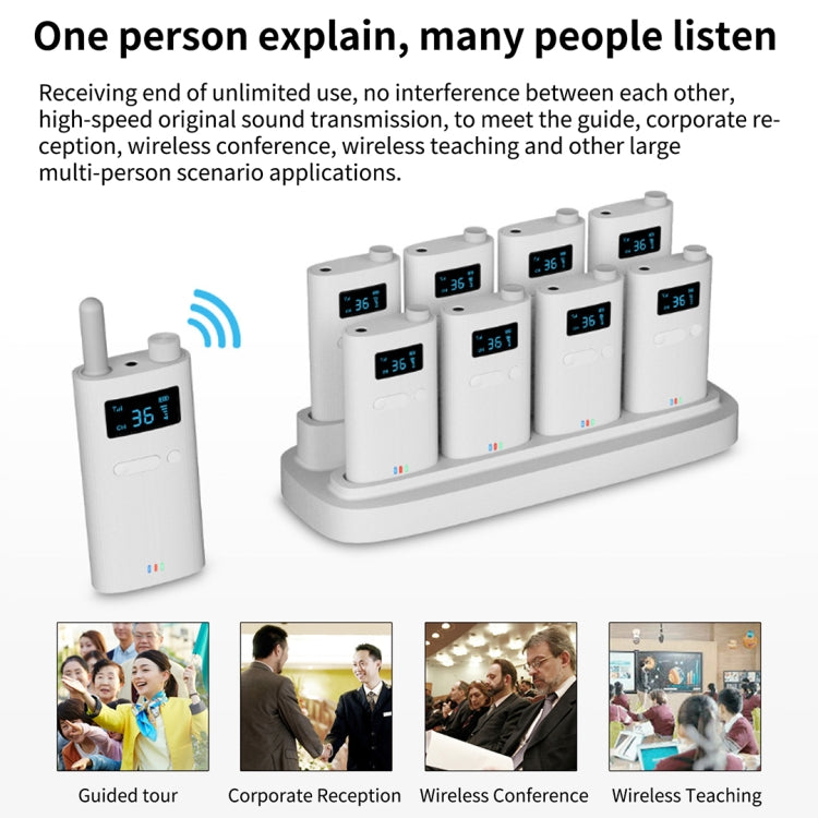 2.4G Wireless Office Conference Tour Guide Explainer One-way One-to-Many Explainer Microphone, Style: YWI22 Receiver - Handheld Walkie Talkie by buy2fix | Online Shopping UK | buy2fix