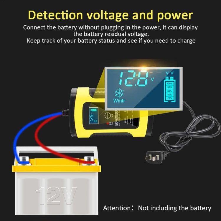 Anhtczyx 12V 6A  4Ah-100Ah Motorcycle Car Pulse Repair Charger With LCD Display(US Plug) - Battery Charger by Anhtczyx | Online Shopping UK | buy2fix