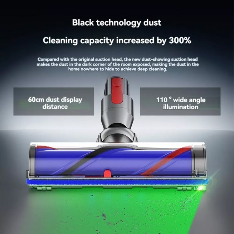 For Dyson V7 V8 V10 V11 V15 High Torque Direct Drive Roller Brush Head With Dust Display Light - For Dyson Accessories by buy2fix | Online Shopping UK | buy2fix