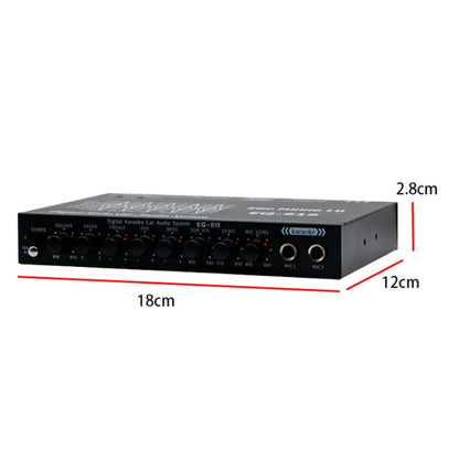 EQ-819 Car Audio Equalizer EQ Tuning Crossover Amplifier Supports Dual Microphone Input Reverberation Adjustment - Car Amplifiers by buy2fix | Online Shopping UK | buy2fix