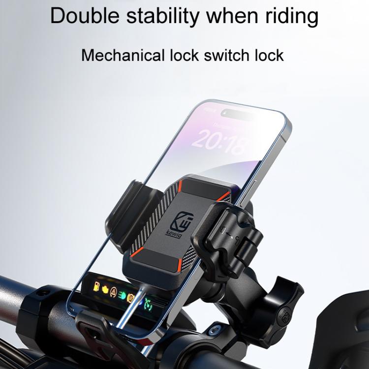 Kewig M33-C2 Outdoor Motorcycle Bike Riding Anti-Theft Shock Absorbing Cell Phone Holder(Mirror Base Model) - Holder by Kewig | Online Shopping UK | buy2fix