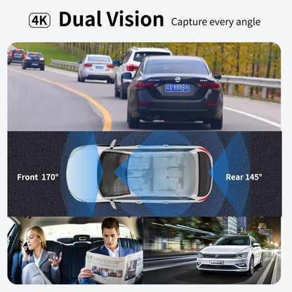 4K+1080P Driving Recorder Dual Front & Rear Recording WIFI Reversing Images(X16) - Car DVRs by buy2fix | Online Shopping UK | buy2fix