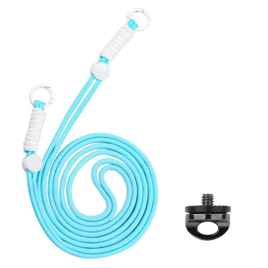 BRDRC Camera Strap Crossbody Lanyard With 1/4 inch Screw Anti-loss Rope Accessory(Light Blue White Knot) - Camera Strap by BRDRC | Online Shopping UK | buy2fix