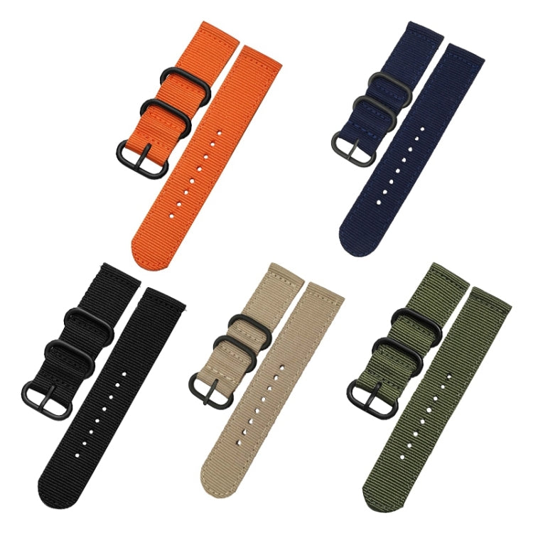 Washable Nylon Canvas Watchband, Band Width:18mm(Orange with Black Ring Buckle) - Watch Accessories & Parts by buy2fix | Online Shopping UK | buy2fix
