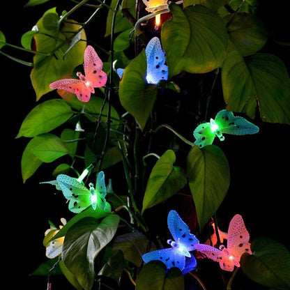 Solar Powered Butterfly Fiber Optic Fairy String Waterproof Christmas Outdoor Garden Holiday Lights, Size:5m 20LEDs - Solar Lights by buy2fix | Online Shopping UK | buy2fix