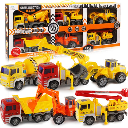 6 in 1 Large Children Toy Car Set Inertial Driving Force Trucks Toy(Engineering Trucks) - Model Toys by buy2fix | Online Shopping UK | buy2fix