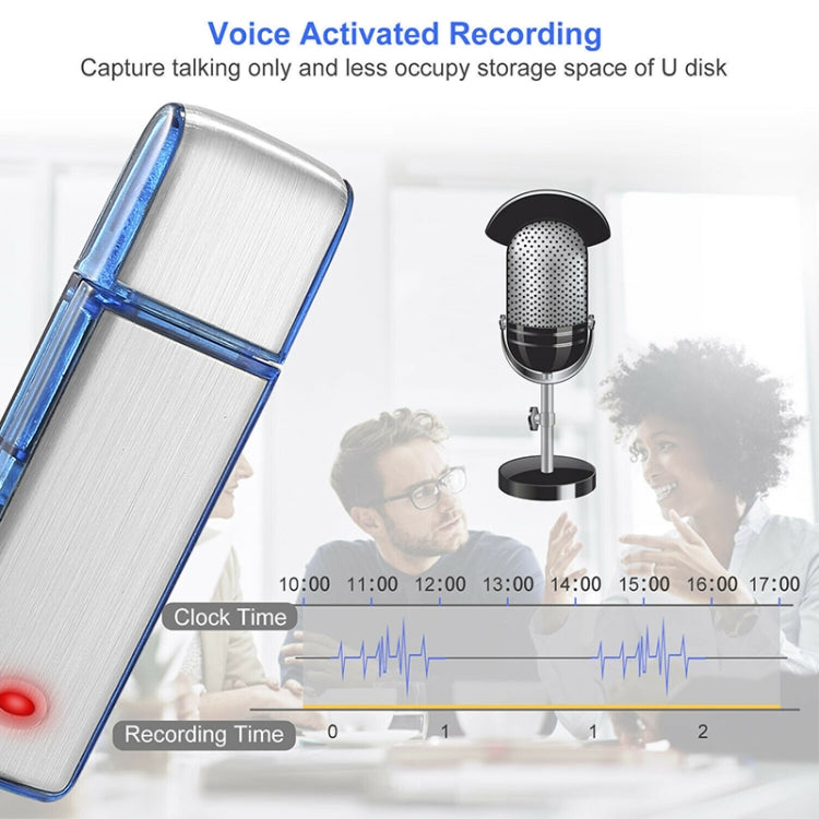 SK858 16GB Rechargeable Portable U-Disk Meeting Voice Recorder (Blue) - U-Disk Recorder by buy2fix | Online Shopping UK | buy2fix