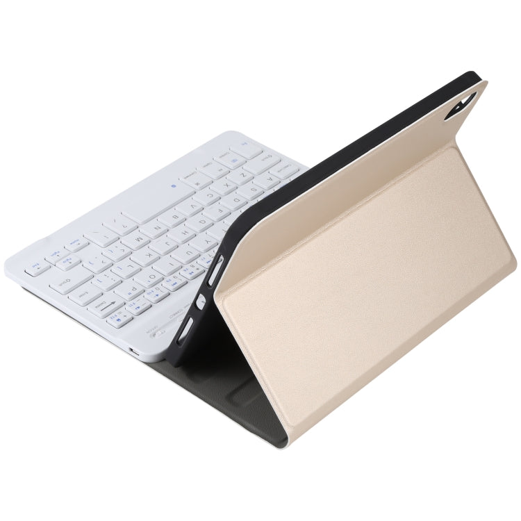 A06 Detachable Lambskin Texture Ultra-thin TPU Bluetooth Keyboard Leather Tablet Case with Stand For iPad mini 6 (Gold) - For iPad mini by buy2fix | Online Shopping UK | buy2fix