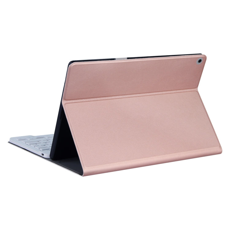 DY-M10ReL 2 in 1 Removable Bluetooth Keyboard + Protective Leather Tablet Case with Holder for Lenovo Tab M10 FHD REL(Rose Gold) - Lenovo Keyboard by buy2fix | Online Shopping UK | buy2fix