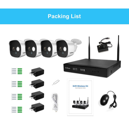 SriHome NVS002 1080P 8-Channel NVR Kit Wireless Security Camera System, Support Humanoid Detection / Motion Detection / Night Vision, US Plug - Security by SriHome | Online Shopping UK | buy2fix