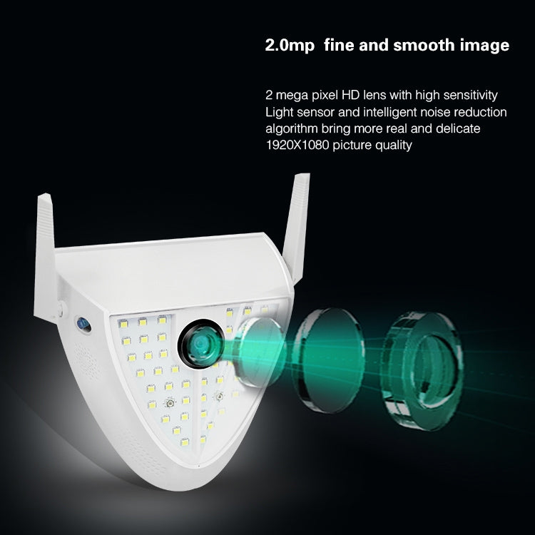 DP16 2.0 Megapixel 42 LEDs Garden Light Smart Camera, Support Motion Detection / Night Vision / Voice Intercom / TF Card, UK Plug - Security by buy2fix | Online Shopping UK | buy2fix