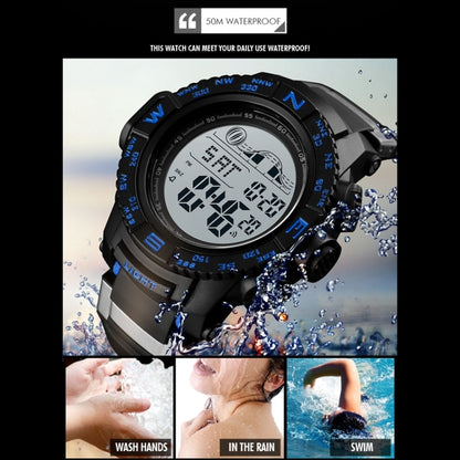 SKMEI 1380 Men Fashionable Outdoor 50m Waterproof Digital Watch Large Dial Sports Wrist Watch(Black) - Sport Watches by SKMEI | Online Shopping UK | buy2fix