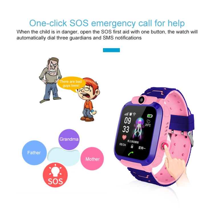 Q120 1.44 inch Color Screen Smartwatch for Children IP67 Waterproof, Support LBS Positioning / Two-way Dialing / One-key First-aid / Voice Monitoring / Setracker APP(Blue) - Smart Wear by buy2fix | Online Shopping UK | buy2fix