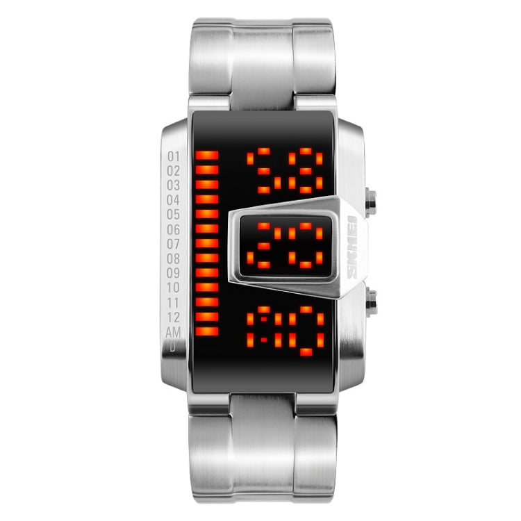 SKMEI 1179 Multifunctional Men Outdoor Sports Noctilucent Waterproof LED Digital Watch(Silver) - LED Digital Watches by SKMEI | Online Shopping UK | buy2fix