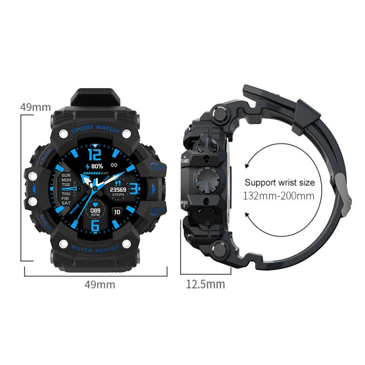 LC11 1.28 inch TFT Screen Outdoor Sports Smart Watch, IP68 Waterproof Support Heart Rate & Blood Pressure Monitoring (Black) - Smart Wear by buy2fix | Online Shopping UK | buy2fix