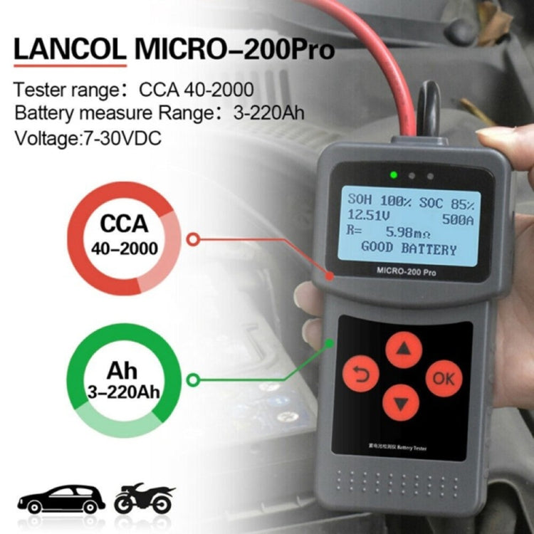 MICRO-200 PRO Car Battery Tester Battery Internal Resistance Life Analyzer, Western European Version - Code Readers & Scan Tools by buy2fix | Online Shopping UK | buy2fix