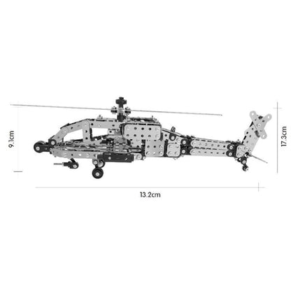 MoFun SW-021 DIY Stainless Steel AH-64 Helicopter Gunship Assembling Blocks - Model Toys by MoFun | Online Shopping UK | buy2fix