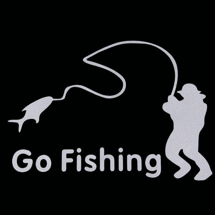 Go Fishing Styling Reflective Car Sticker, Size: 14cm x 9.5cm(Silver) - Decorative Sticker by buy2fix | Online Shopping UK | buy2fix