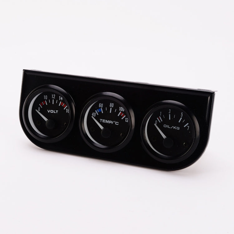 52mm 3 in 1 Auto Gauge Car Meter Voltmeter + Water Temp Gauge + Oil press Gauge - In Car by buy2fix | Online Shopping UK | buy2fix