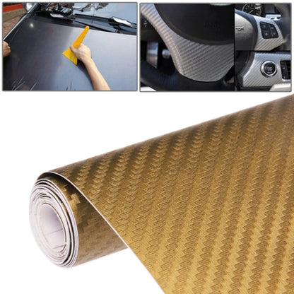 Car Decorative 3D Carbon Fiber PVC Sticker, Size: 152cm x 50cm(Gold) - Auto Film by buy2fix | Online Shopping UK | buy2fix