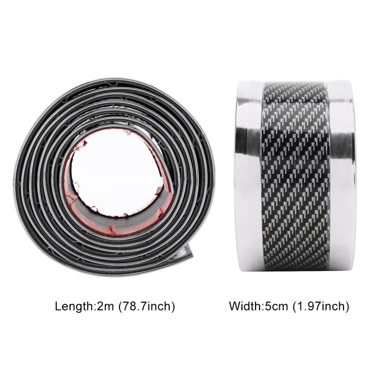 Universal Electroplate Carbon Fibre Car Door Threshold Decoration Strip Decorative Sticker, Size : 5CM x 2M (Silver) - Decorative Strip by buy2fix | Online Shopping UK | buy2fix