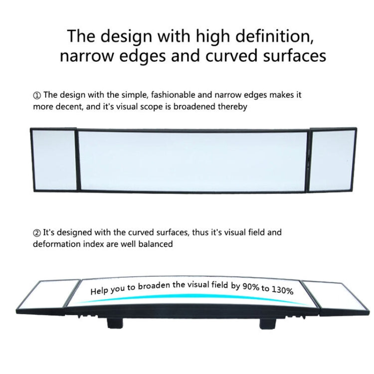 SHUNWEI Large Car Three-Fold Curve Surface Rear View Mirror Reverse Wide Angle Adjustable Angle Auxiliary Blind Area Retroreflector Reversing Wide-angle Lens - Interior Mirrors by SHUNWEI | Online Shopping UK | buy2fix