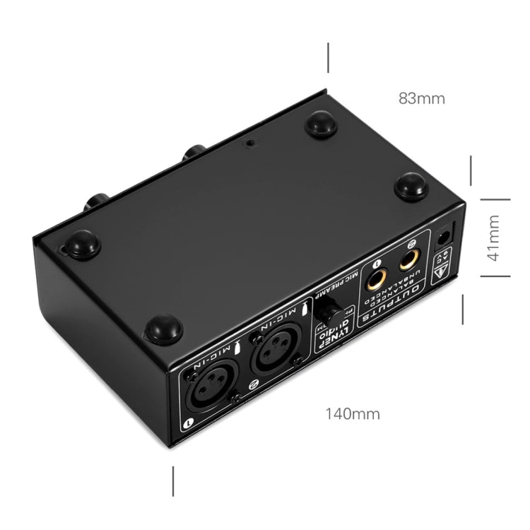 LINEPAUDIO A961 2-Channel Microphone Amplifier Electric Guitar Electric Bass Amplifier(Black) - Stringed Instruments by buy2fix | Online Shopping UK | buy2fix