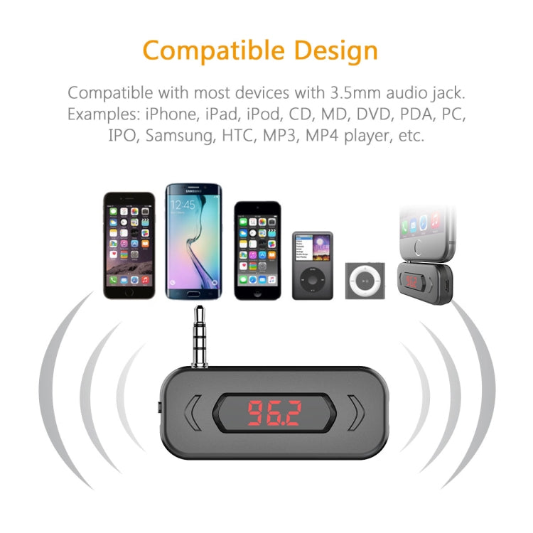 Doosl DSER107 Multifunctional Car FM Transmitter Wireless Music Receiver with 3.5mm Jack & LCD Display, Support Hands-free Call(Black) - Bluetooth Car Kits by DOOSL | Online Shopping UK | buy2fix