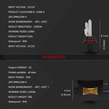 55W 9006/HB4 6000K HID Xenon Light Conversion Kit with High Intensity Discharge Slim Ballast, White - Xenon Lights by buy2fix | Online Shopping UK | buy2fix