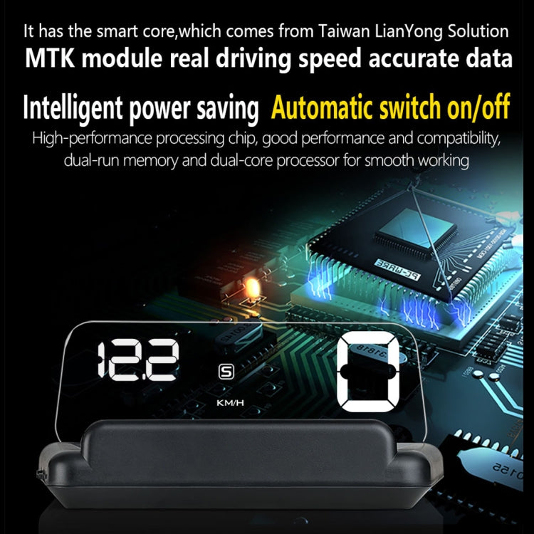 T900 Car GPS HUD Virtual HD Reflection Board Head-up Display, Speed & Driving Distance / Time Display, Over Speed & Voltage & Low Voltage Alarm, Fatigue Driving(White) - Head Up Display System by buy2fix | Online Shopping UK | buy2fix