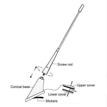 PS-08 Long Modified Car Antenna Aerial 47cm (White) - Aerials by buy2fix | Online Shopping UK | buy2fix