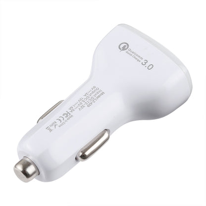 LZ-429 QC3.0 2.4A Three USB Ports Smart Quick Car Charger(White) - In Car by buy2fix | Online Shopping UK | buy2fix