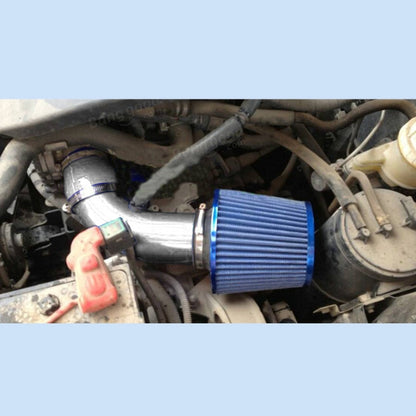 Universal  Air Intake Pipe Super Power Flow Air Intakes Short Cold Racing Aluminium Air Intake Pipe Hose with Cone Filter Kit System (Silver) - In Car by buy2fix | Online Shopping UK | buy2fix