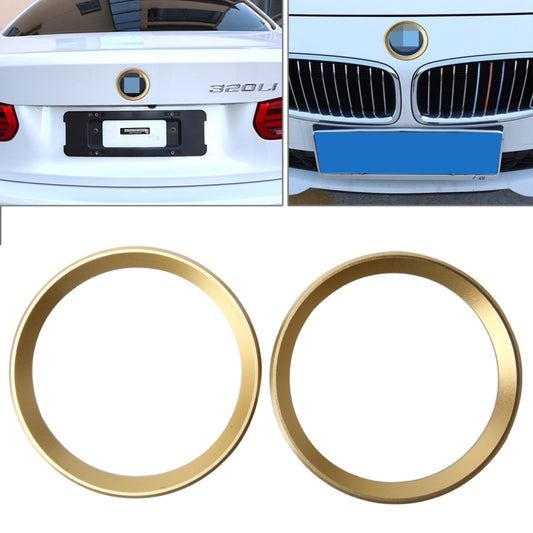 2 PCS Car Logo Decorative Circle Steering Wheel Decoration Ring Sticker Logo Car Styling Modification Car Front Logo Ring Decoration Rear Cover Trim Hood Emblem Rings for BMW 5 Series(Gold) - Decoration Rings by buy2fix | Online Shopping UK | buy2fix