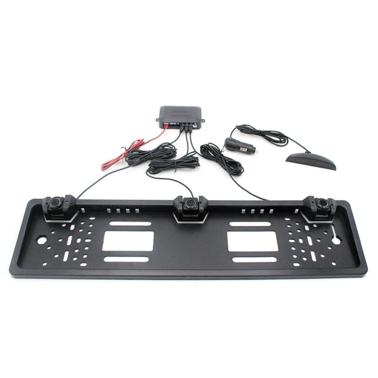 PZ300L-W Wireless Europe Car License Plate Frame Parking Sensors Reversing Radar with 3 Radar Detector - In Car by buy2fix | Online Shopping UK | buy2fix