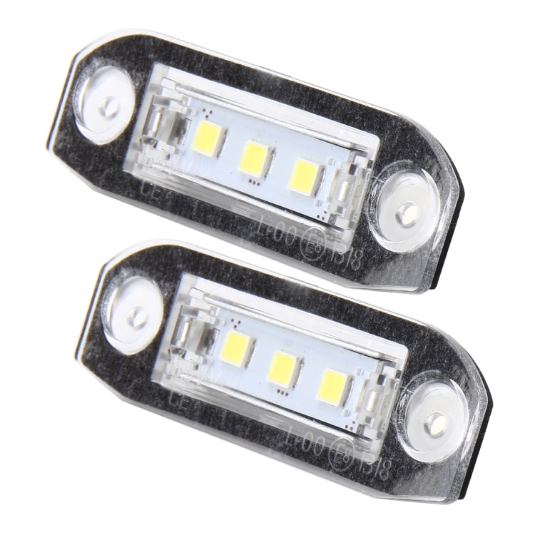 2 PCS License Plate Light with 3  SMD-5050 Lamps for Volvo,2W 120LM,6000K, DC12V(White Light) - License Plate Lights by buy2fix | Online Shopping UK | buy2fix