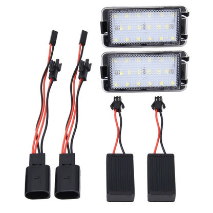 2 PCS LED License Plate Light with 18  SMD-3528 Lamps for Seat,2W 120LM,6000K, DC12V(White Light) - License Plate Lights by buy2fix | Online Shopping UK | buy2fix