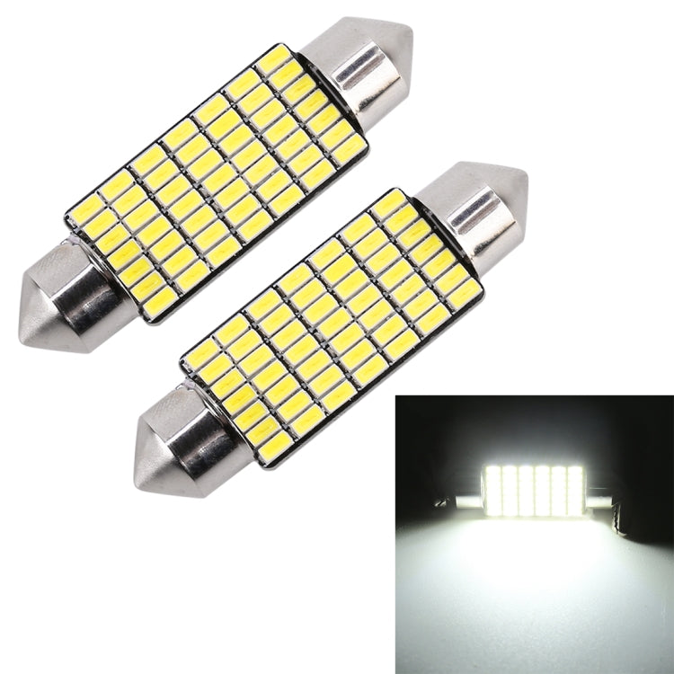 2 PCS 41mm DC12V / 1.2W / 6000K / 80LM 49LEDs SMD-3014 Car License Plate Light / Dome Light, with Decoder - Dome Lights by buy2fix | Online Shopping UK | buy2fix