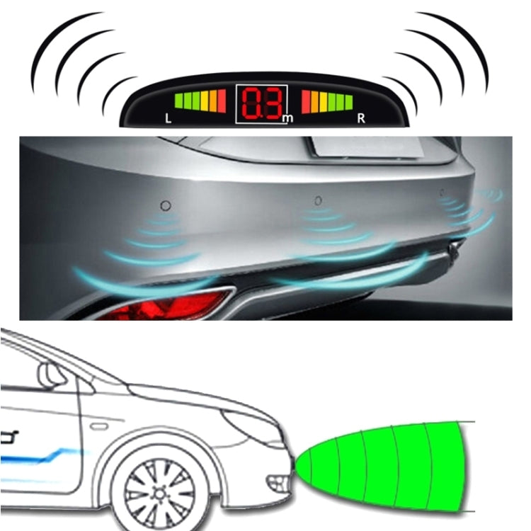 Car Buzzer Reverse Backup Radar System - Premium Quality 2 Parking Sensors Car Reverse Backup Radar System with LCD Display(Black) - In Car by buy2fix | Online Shopping UK | buy2fix