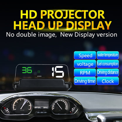 C500 Car HUD Virtual HD Projection Head-up Display, With Adjustable Reflection Board, Speed & RPM & Water Temperature & Oil Consumption & Driving Distance / Time & Voltage Display, Over Speed Alarm, Connect OBD2 Interface(Green) - Head Up Display System by buy2fix | Online Shopping UK | buy2fix