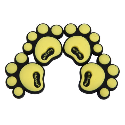 4 PCS Dog Footprint Shape Cartoon Style PVC Car Auto Protection Anti-scratch Door Guard Decorative Sticker(Yellow) - Anti Collision Sticker by buy2fix | Online Shopping UK | buy2fix