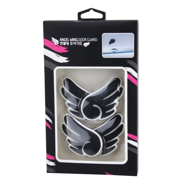 4 PCS Angel Wing Shape Cartoon Style PVC Car Auto Protection Anti-scratch Door Guard Decorative Sticker (Black) - Anti Collision Sticker by buy2fix | Online Shopping UK | buy2fix