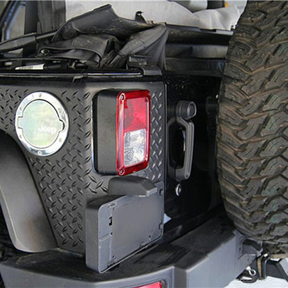 Car Tail Rear License Plate Frame Number Holder Mounting Bracket with Light for Jeep Wrangler JK 2007-2017 - License Plate Covers & Frames by buy2fix | Online Shopping UK | buy2fix