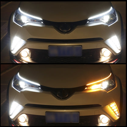 2 PCS 45cm DC12V 5W Ultra-thin Waterproof Car Auto Double Colors Turn Lights / Running Lights SMD-2835 LED Bulbs (Turn Lights: Yellow Light; Running Lights: White Light) - In Car by buy2fix | Online Shopping UK | buy2fix