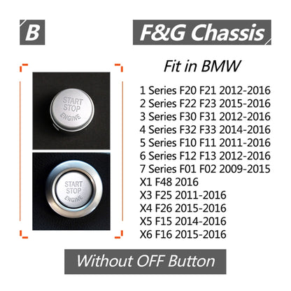 Car Engine Start Key Push Button Cover for BMW G / F Chassis,  without Start and Stop (Silver) - In Car by buy2fix | Online Shopping UK | buy2fix