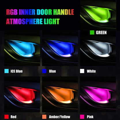 4 PCS Universal Car Colorful LED Inner Handle Light Atmosphere Lights Decorative Lamp DC12V / 0.5W Cable Length: 70cm (Colour) - Atmosphere lights by buy2fix | Online Shopping UK | buy2fix