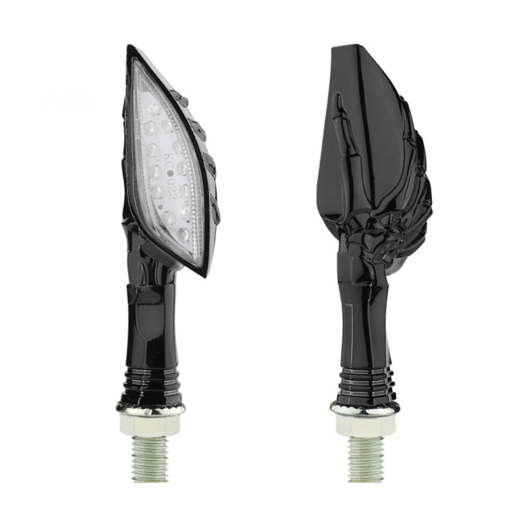2pcs KC022 Motorcycle 12LEDs Turn Signal Light (Black) - In Car by buy2fix | Online Shopping UK | buy2fix
